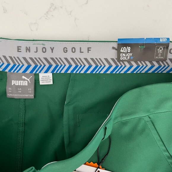 Puma Dealer Elevated Style 8" 100% Poly Golf Shorts 50+ UPF Vine Green Sz 40 NWT - Picture 10 of 13